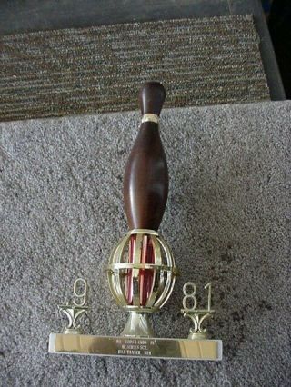 14 Inch Vintage Bowling Trophy From 1981