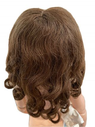 Antique French Medium Brown Human Hair Doll Wig Size 11” 3