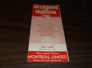 June 1960 D&h Delaware And Hudson System Public Timetable