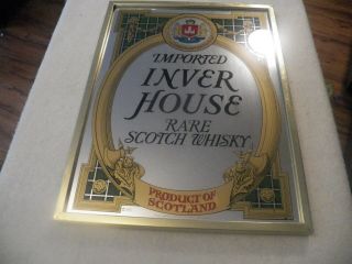 Vintage Inver House Blended Scotch Whiskey Bar Mirror 21 X 16