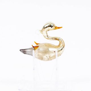 Antique Hand Blown Glass Swan Yellow Wing Tips Germany Sticker