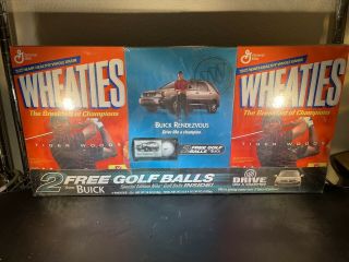 2002 Tiger Woods Wheaties Cereal Box Buick Promo Boxes Nike Golf Balls