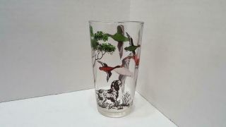 Vintage Tumbler Glasses Hunting Dogs and Ducks Set of 6 2