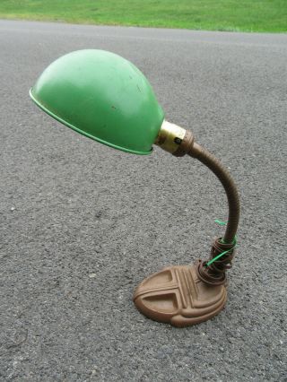 Antique Vintage Rodale Industrial Art Deco Metal Adjustable Gooseneck Desk Lamp