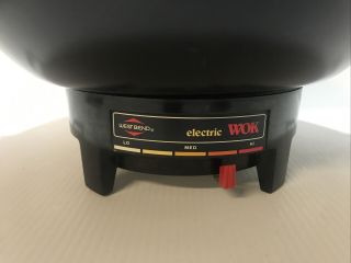 Electric Wok West Bend - 79525 - 6 - Quart,  RED,  Made In USA w/ CORD Vintage 2