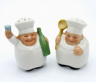 Antique Germany Chefs Salt And Pepper Shakers,  Nr