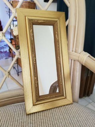 Mirror,  Accent,  Antique Gold Frame,  12x6.