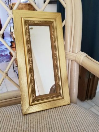 Mirror,  Accent,  Antique Gold Frame,  12x6. 2