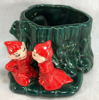 Vintage Gilner Pottery Pixie Elf I Love U Planter