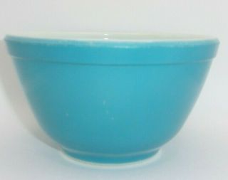 Vintage Pyrex Blue/turquoise Small Mixing Nesting Bowl—t.  M.  Reg Us Pat.  Off