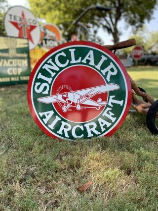 Antique Vintage Old Style Sinclair Aircraft Sign