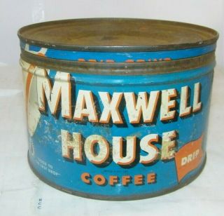 Vintage 1 Coffee Can With Lid Maxwell House Coffee Hobokin,  N.  J.