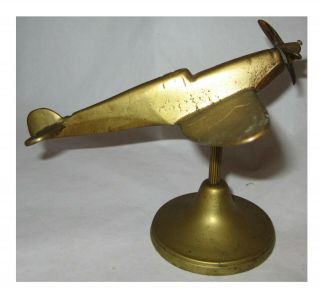 Brass Spitfire Ornament/figure On Stand With Round Base