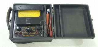 Simpson Electric Co Model 260 Vintage Ohm Multimeter Ohms Volt Amps Leads Case