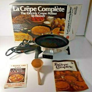 La Crepe Complete Electric Crepe Maker Hoover B3087 Vintage Complete