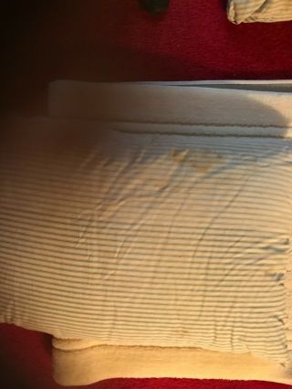 Vtg feather/down bed pillows feather ticking material 17x27 2
