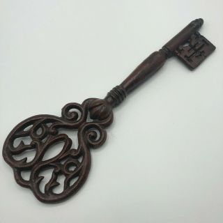 Vintage Rustic Cast Iron Skeleton Key Wall Decor Metal 12” Inches Long Heavy