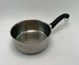 Vintage Farberware Stainless Steel Aluminum Clad 1.  5qt Pot,  No Lid Nyc - Usa 7”dia
