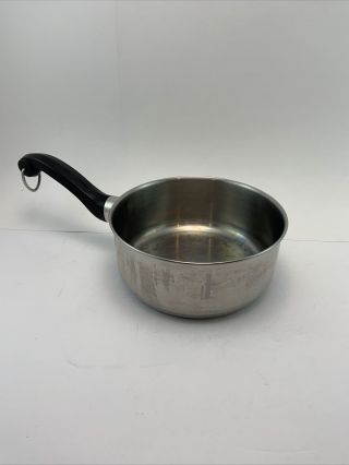 Vintage Farberware Stainless Steel Aluminum Clad 1.  5Qt Pot,  NO LID NYC - USA 7”DIA 2