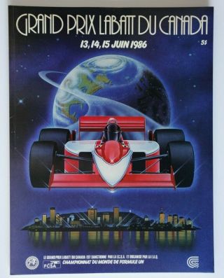 Formula One Canada Grand Prix Labatt 1986 Official Program - Quebec