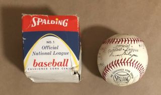 Rare 1950s Vntg Spalding Official National League Warren Giles Baseball W/ Box