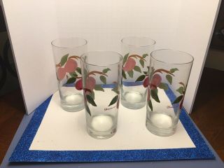 Vintage Franciscan Water Tumblers Apple Pattern Made By Libbey