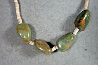 Vintage Navajo Turquoise Oyster Shell Heishi Bead Necklace