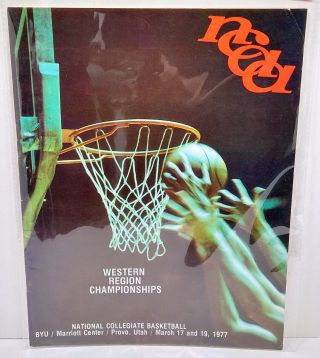 1977 Ncaa Western Region Championships Basketball Program March 17 & 19 Byu