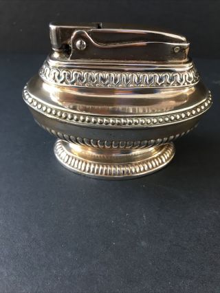 Vintage Silver Plate Queen Anne Tabletop Cigarette Lighter Ronson
