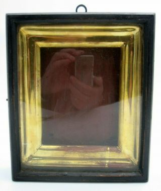 Antiq 19c Russian Antique Orthodox Icon Middle Kiot Goldplated Frame Shadow Box 2