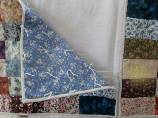 4 Handmade Patchwork Tie Quilted Placemats Floral vintage Large 12 x 19 Calico 2