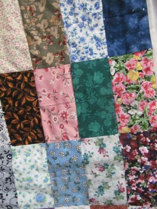 4 Handmade Patchwork Tie Quilted Placemats Floral vintage Large 12 x 19 Calico 3