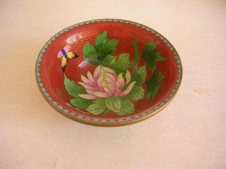 Vintage Chinese Hand Made Bronze/copper Cloisonné Enamel Small Bowl 1.