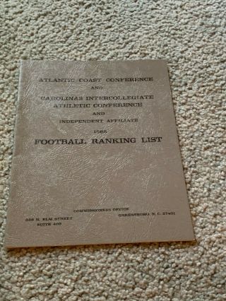 1968 Acc Football Guide Ranking List Football Officials Media Guide