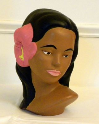 Vintage Hawaiian Polynesian Girl Head Bust -