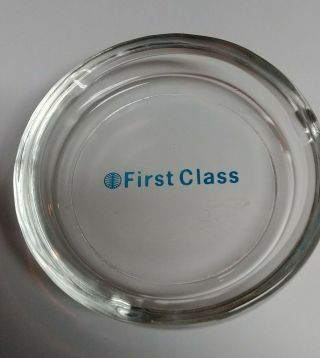 Vintage Rare Htf Pan Am Glass First Class Ashtray Airline Collectible
