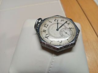 Rare Vintage Antique Elgin 17 Jewels Octagonal Pocket Watch