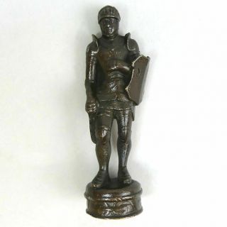 Antique Bronze Figure Of A Medieval Knight 19th Century