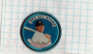 1964 Topps Baseball Coin Pin 131 Mickey Mantle Yankees Right Handed All Star