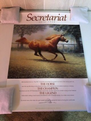 1996 Large " Secretariat " Horse Racing Poster Print,  Triple Crown Winner 20 " X28 "