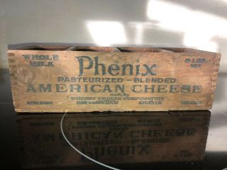 Vintage Phenix Wooden American Cheese Box