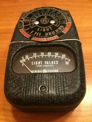 Vintage General Electric Photo Exposure Light Meter Dw - 48 Ge