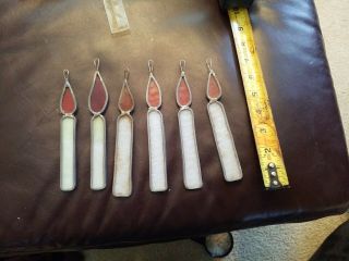 Vintage Stained Glass candels (6) Sun Catcher Hanging Decoration 2