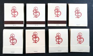 8 Vintage Full Matchbooks From The St Louis Country Club / Golf Course