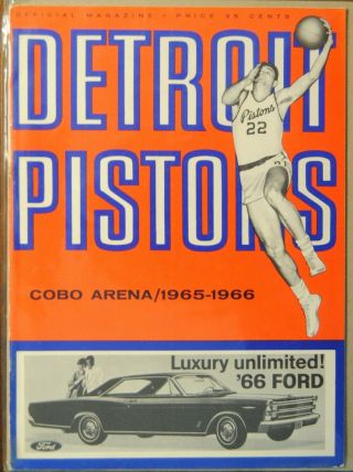 1965 - 66 Detroit Pistons Vs St Louis Hawks Basketball Program - Dave Debusshere