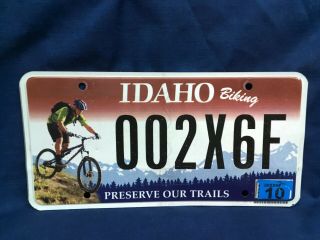 Biking Idaho Preserve Our Trails License Plate