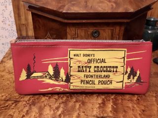 Vintage Walt Disney Productions Davy Crockett Frontierland Pencil Case 1950 