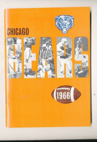 1966 Chicago Bears Press Media Guide Em/nm