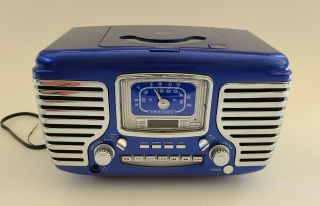 Crosley Corsair Retro Alarm Clock Radio Cd Player Cr612 Blue Rare Color