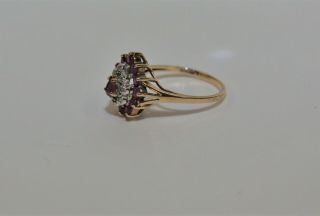 Antique 9ct Gold Ring Hallmarked With Pink Stones Engagement - Har